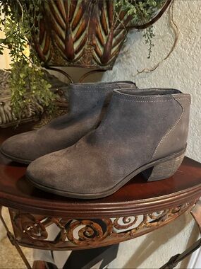Charles By Charles David Gray Suede Ankle Booties